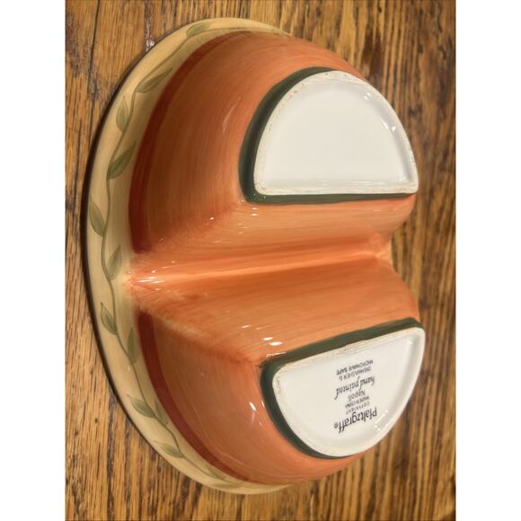 TWO Pfaltzgraff Napoli Hand Painted Oval LG Divided Serving Dish Vegetable Bowls - Picture 2 of 9